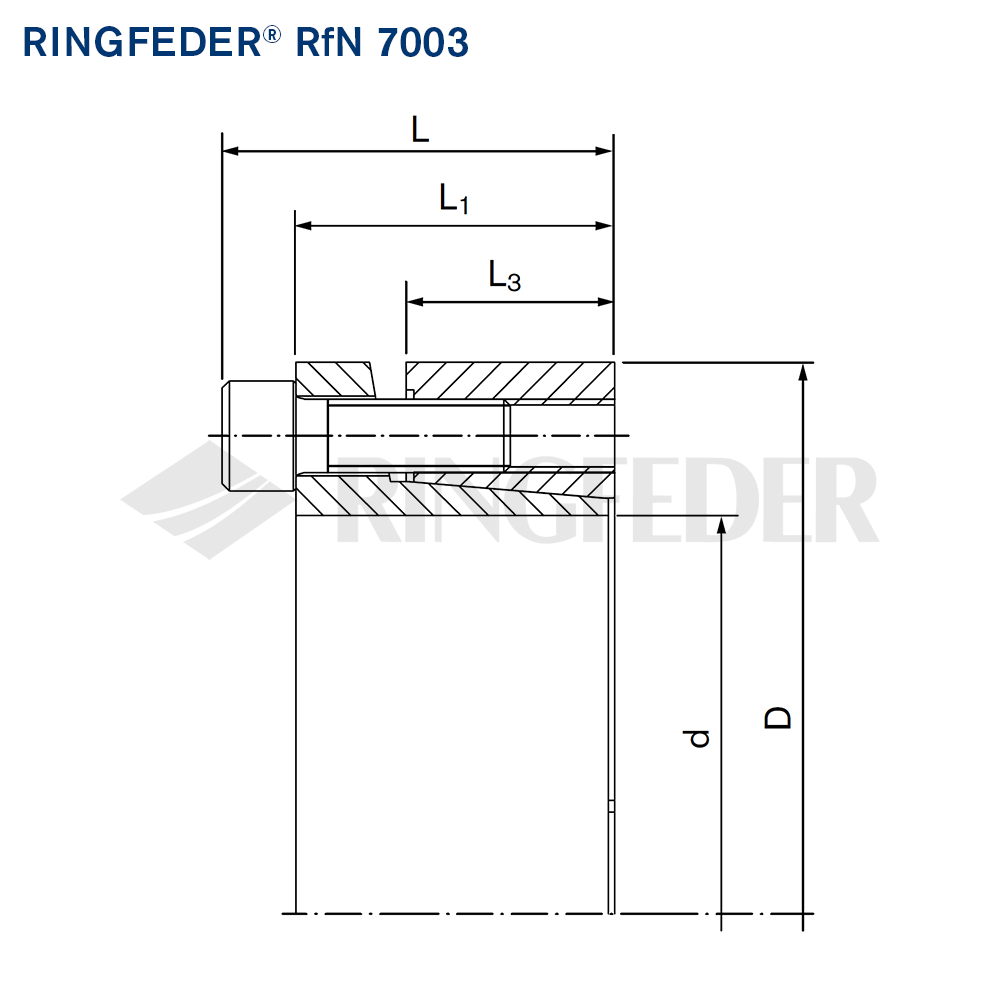 Masszeichung Spannsatz RfN 7003